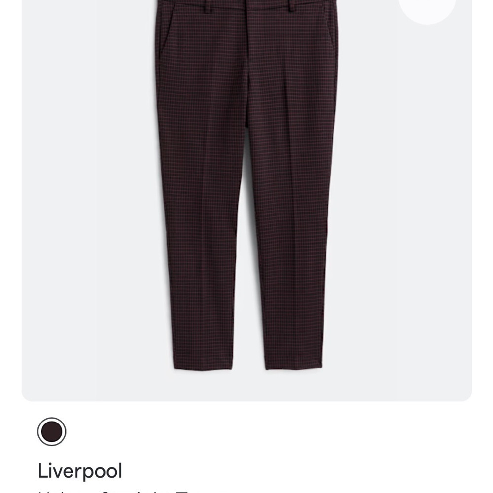 Liverpool Maroon Checkered Trousers